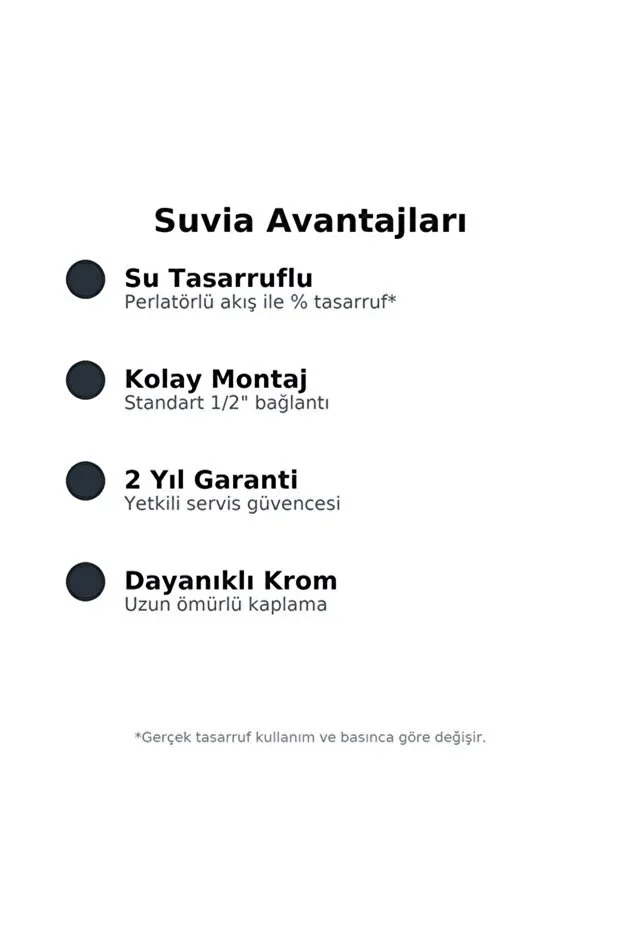 SUVİA Lavabo Bataryası Krom | Sıcak-Soğuk, Modern Tasarım, Düz Kollu
